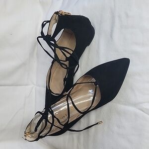 #18 Black flat suede